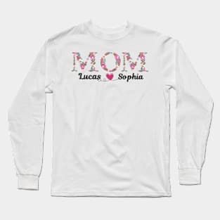 Custom Floral Mama Embroidered Sweatshirt and Hoodie, Personalized Mom Hoodie With Kids Names, Cute Mom Sweatshirt, Mother's Day Gift, Mommy Shirt, New Mom Gift, Gift for Mother, Mama Shirt Long Sleeve T-Shirt